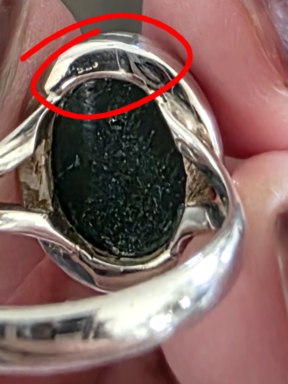 Genuine Sterling Silver & Malachite Ring - Picture 3 of 3